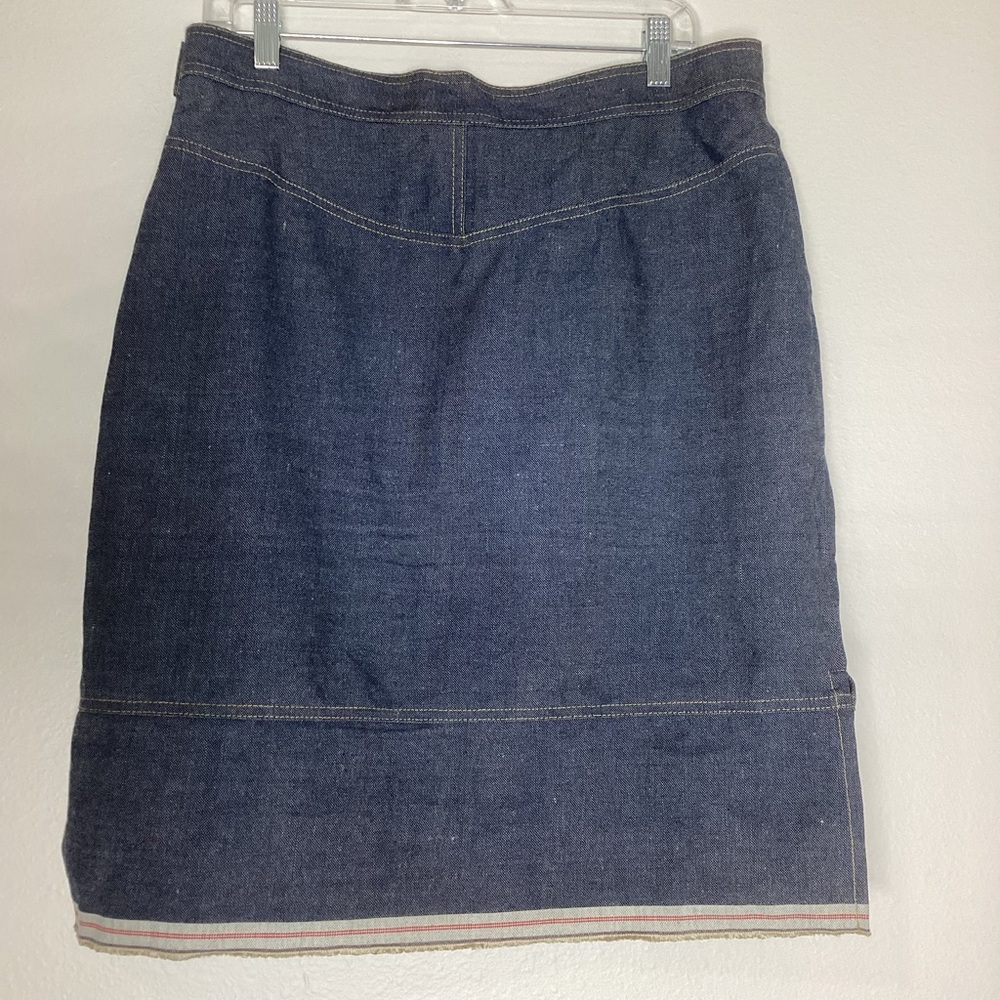 Xie Denim Skirt Selvedge cotton/Linen USA 12